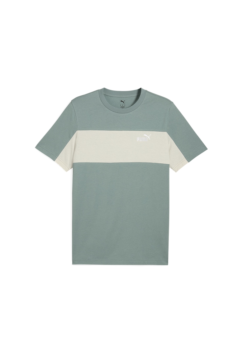 Tricou cu detaliu logo - Alb fildes/Verde persan