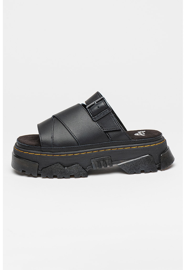 Papuci din piele cu aspect masiv Mattison - Negru