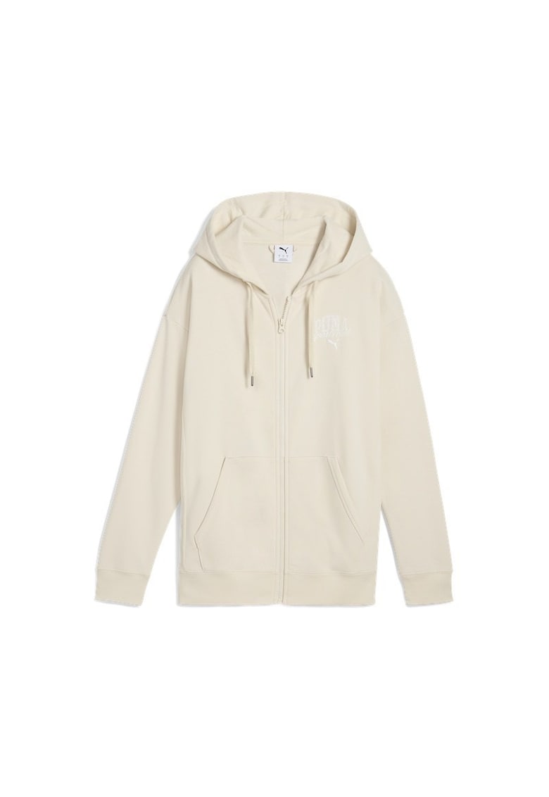 Hanorac relaxed fit cu fermoar  pentru femei - 685033-87 - Alb - Alb
