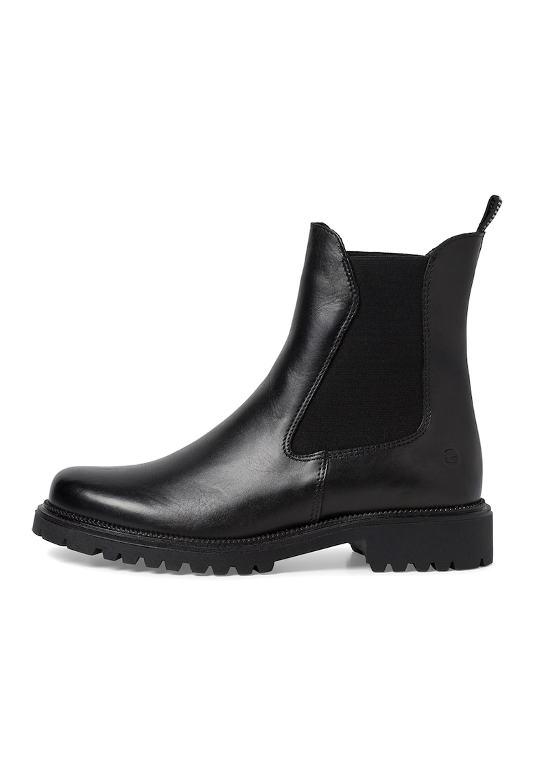 Ghete Chelsea din piele - Negru