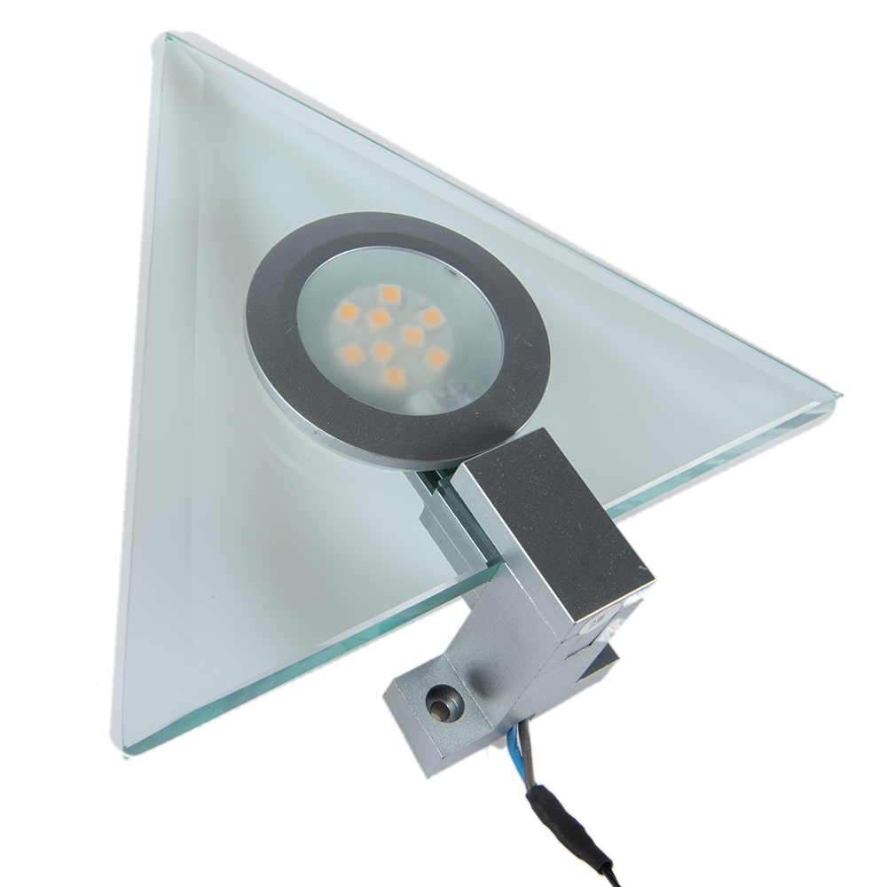 Spot LED triunghiular Fenix, sticla, 2W, lumina rece, IP22