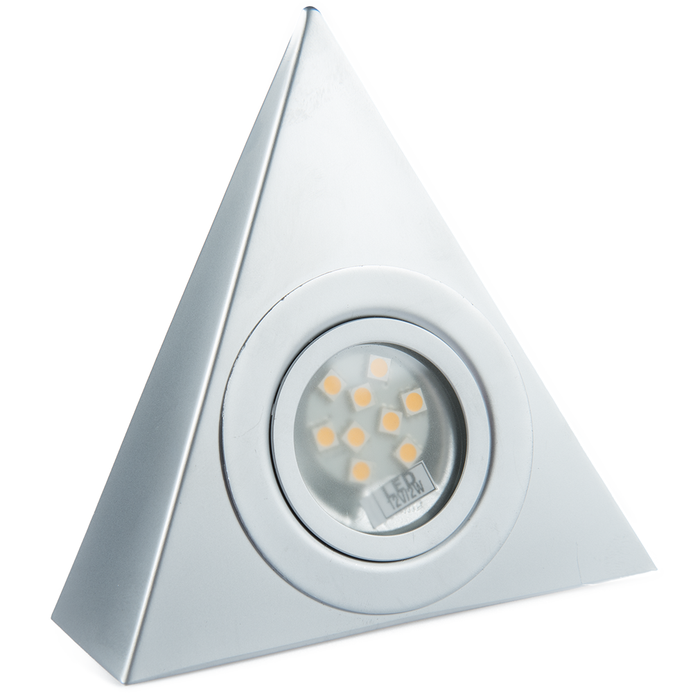 Spot LED piramidal, 2W, aluminiu, lumina rece, IP22