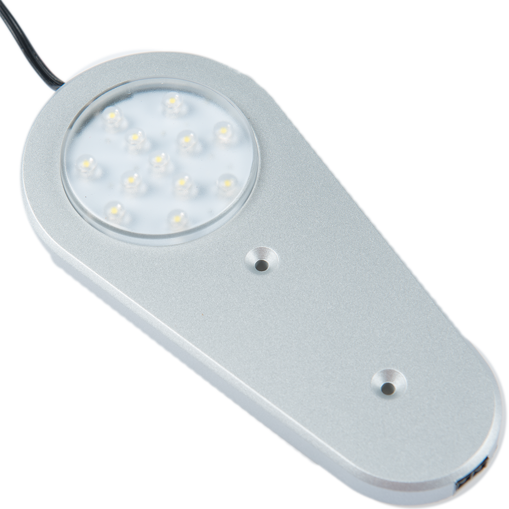 Lampa ovala cu senzor si LED alb rece