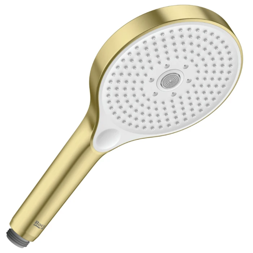 Para de dus Roca Plenum A5B8114VA0, 3 functii, auriu periat, debit  8l/min