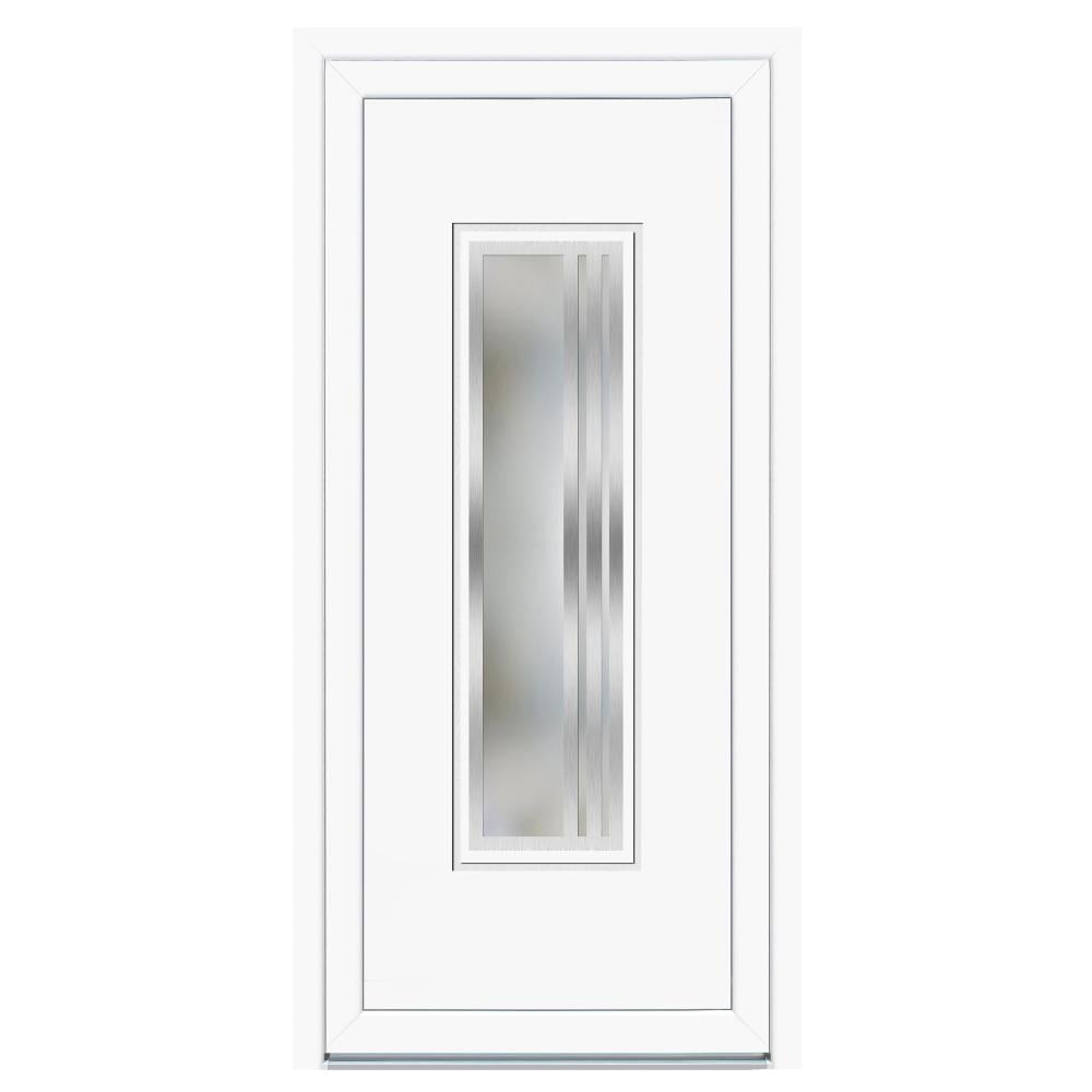 Usa PVC pentru intrare KT53, alb, 98 x 200 cm, 5 camere, dreapta