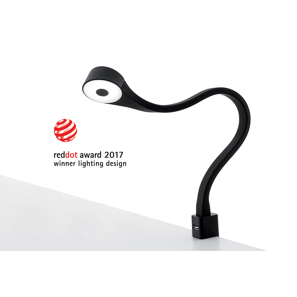 Lampa LED brat flexibil, FLEXI R, carcasa neagra, alb rece