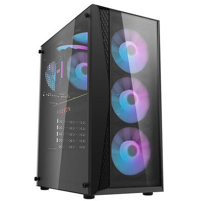 Carcasa Darkflash DK352 Plus (negru) + 4 ventilatoare RGB