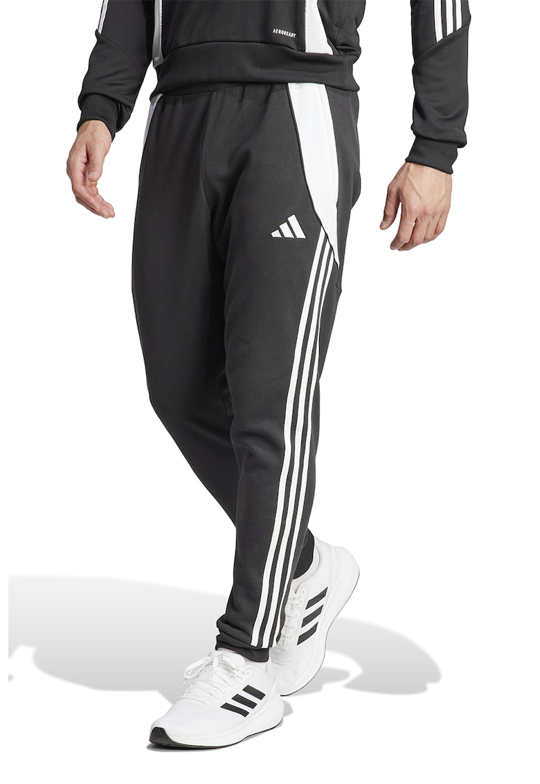 Pantaloni Tiro 24 pentru fotbal - Alb/Negru