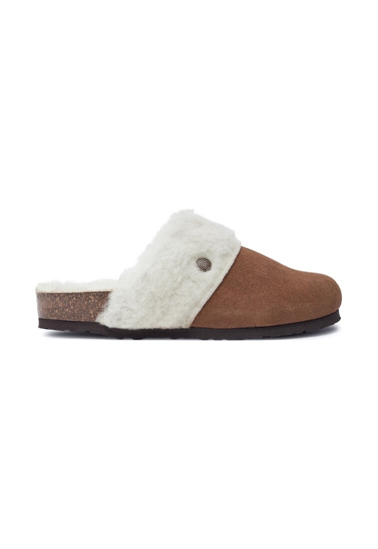 Papuci de casa Reno G105483 Maro -  Piele naturala