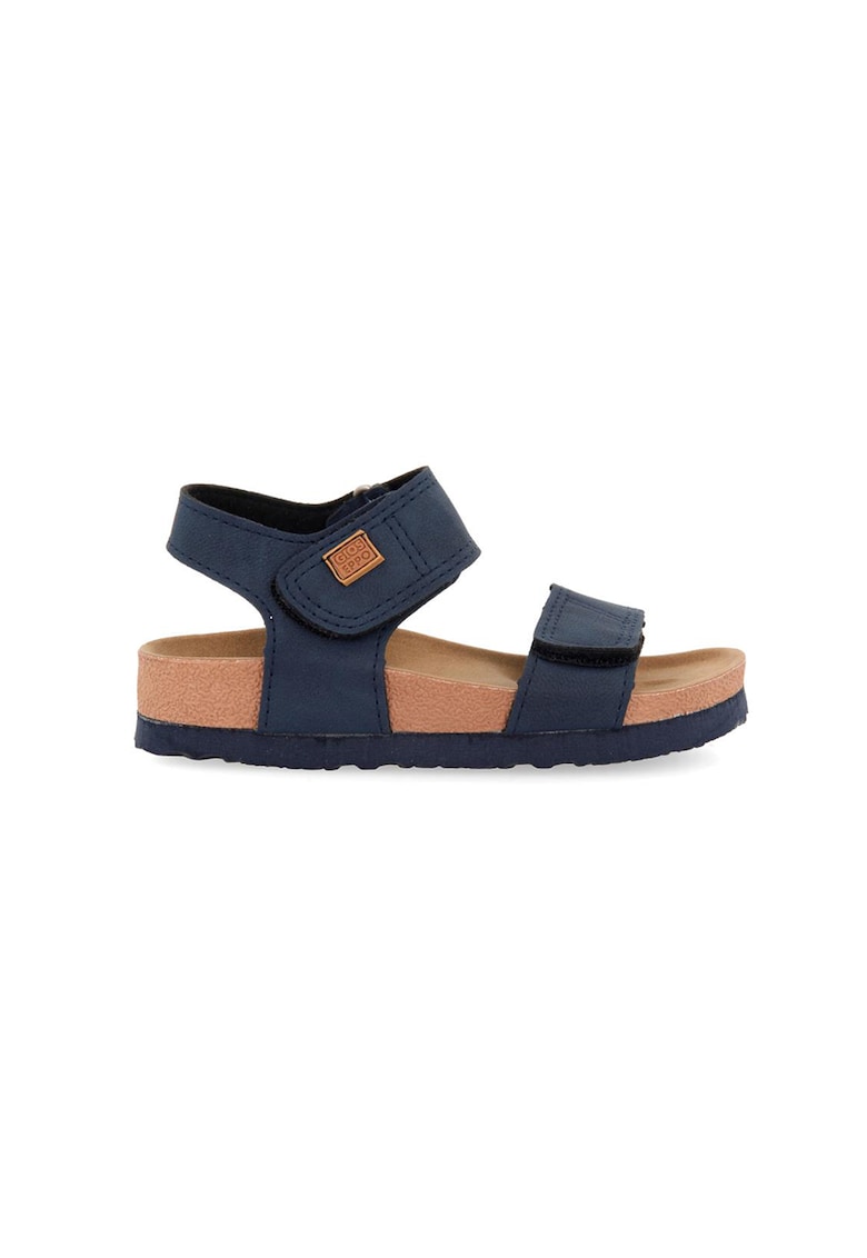 Sandale din piele ecologica cu inchidere velcro Tradegar - Bleumarin