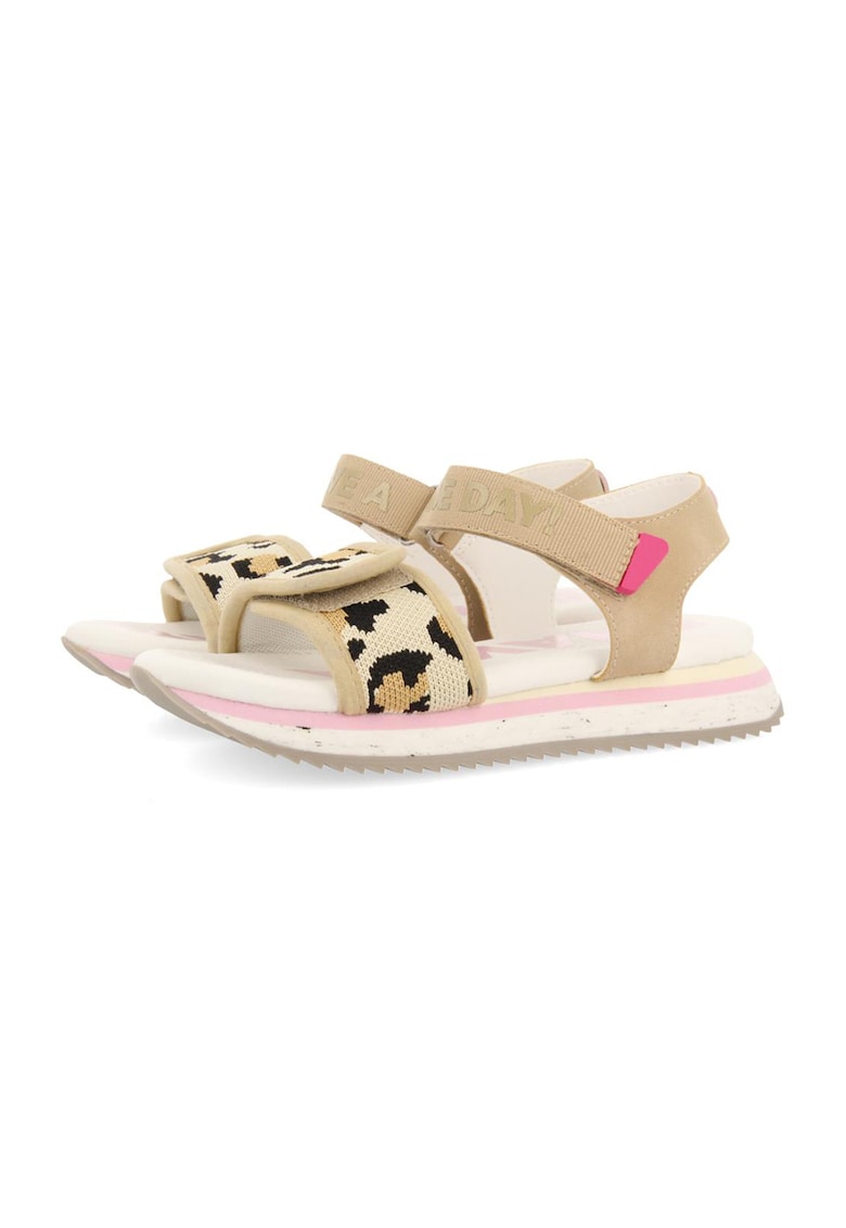 Sandale cu velcro Ficarra - Negru/Bej