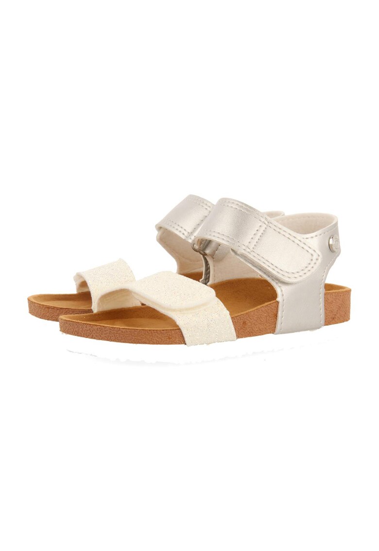 Sandale cu velcro Angwin - Alb/Argintiu