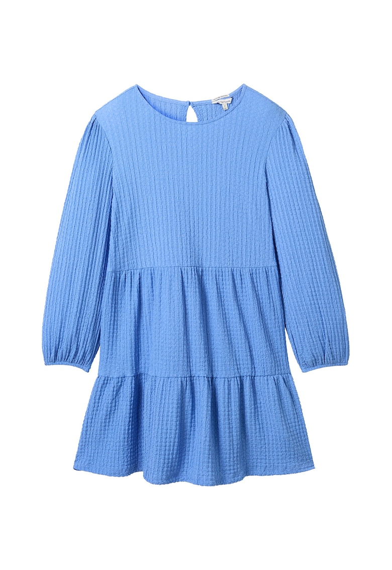 Rochie evazata si texturata - Albastru lavanda