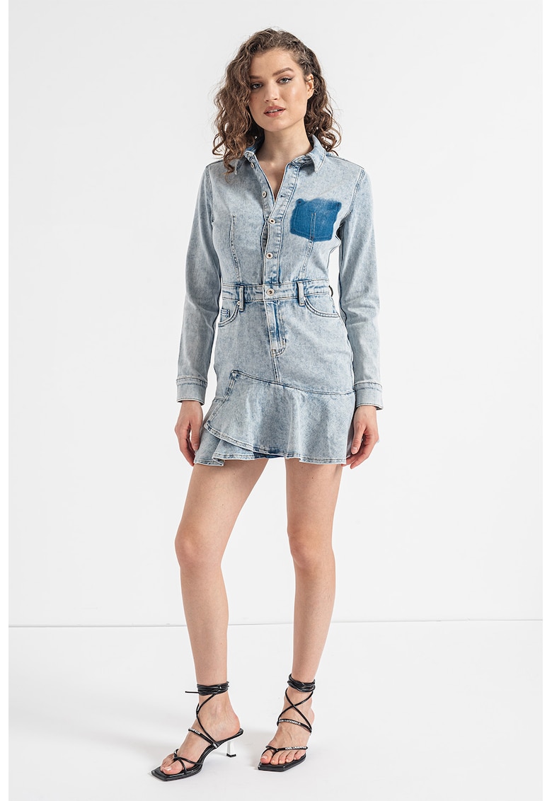 Rochie scurta din denim - Albastru deschis