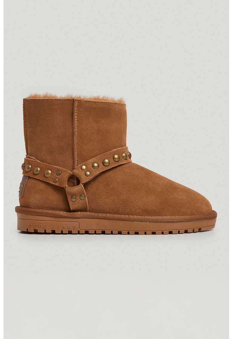 Ghete slip-on de piele intoarsa - Caramel