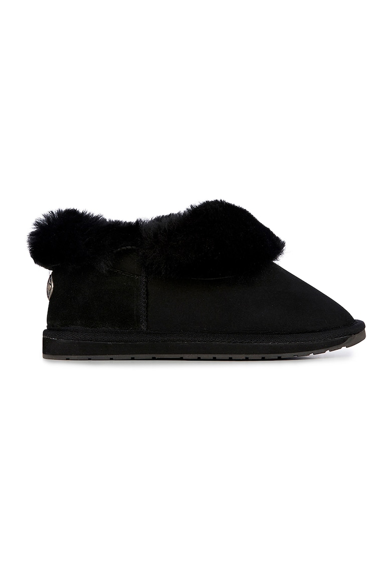 Ghete slip-on de piele intoarsa - Negru
