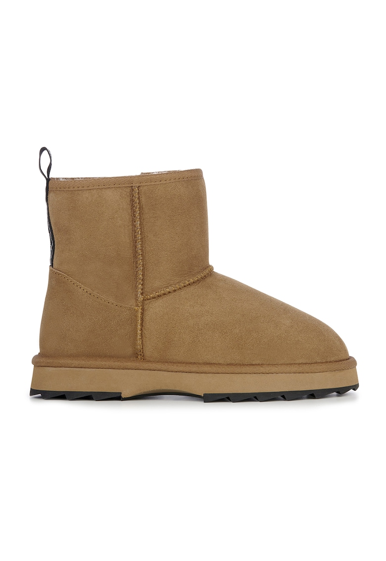 Ghete de piele intoarsa fara inchidere Sharky Mini - Caramel