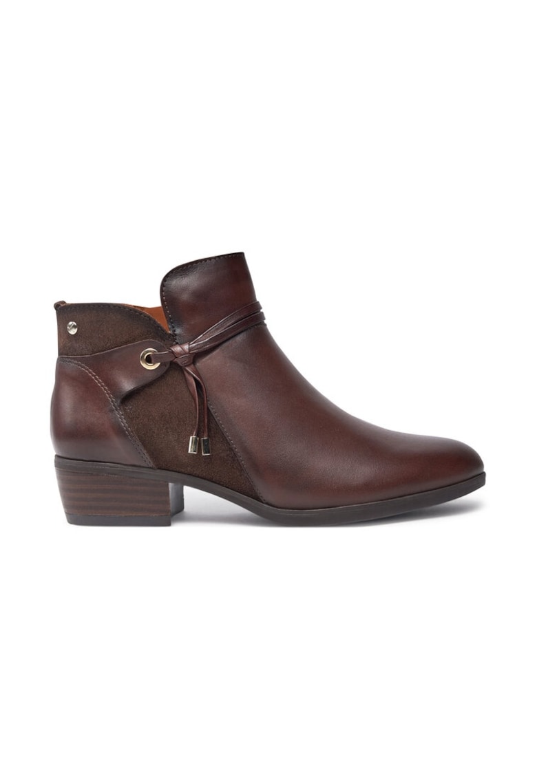 Botine W1U-8505 Maro -  Piele lacuita
