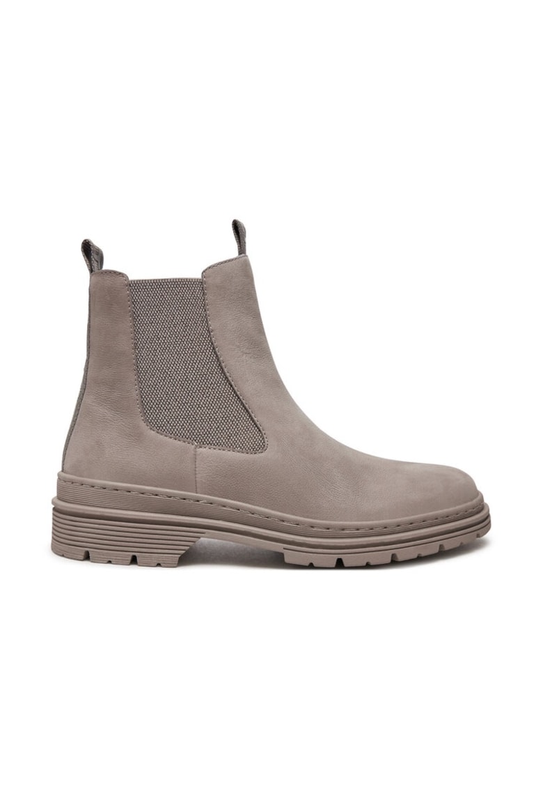 Cizme dama -  304293 - Piele nabuc - Negru - Gri