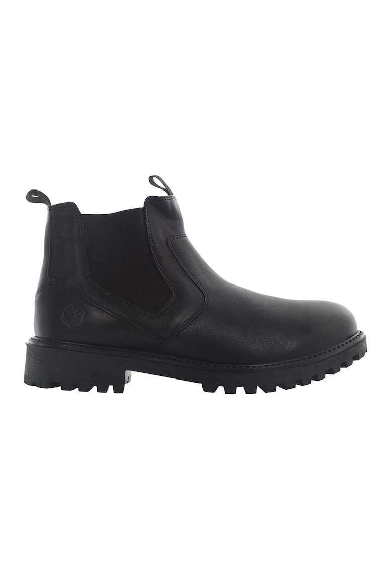 Ghete Chelsea de piele - Negru