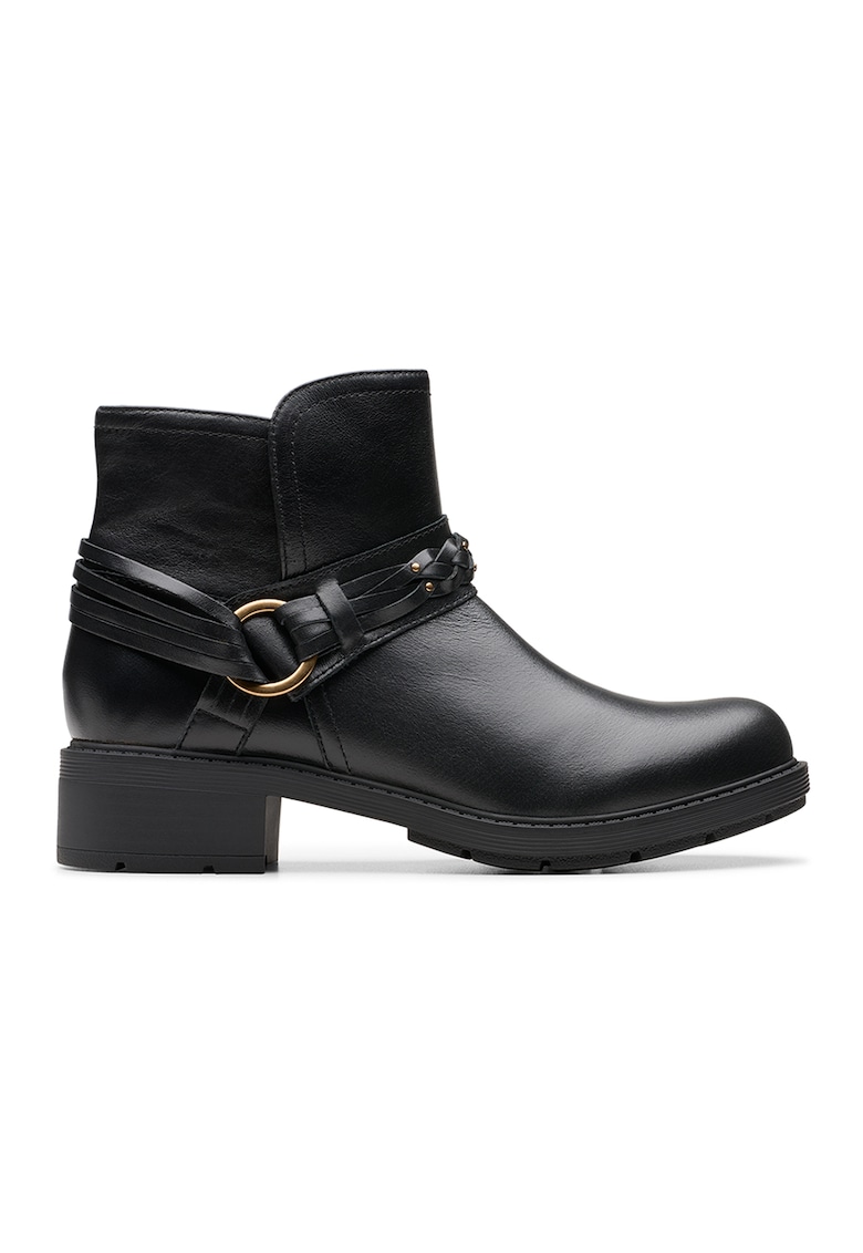 Ghete biker de piele Hearth Kaylie - Negru
