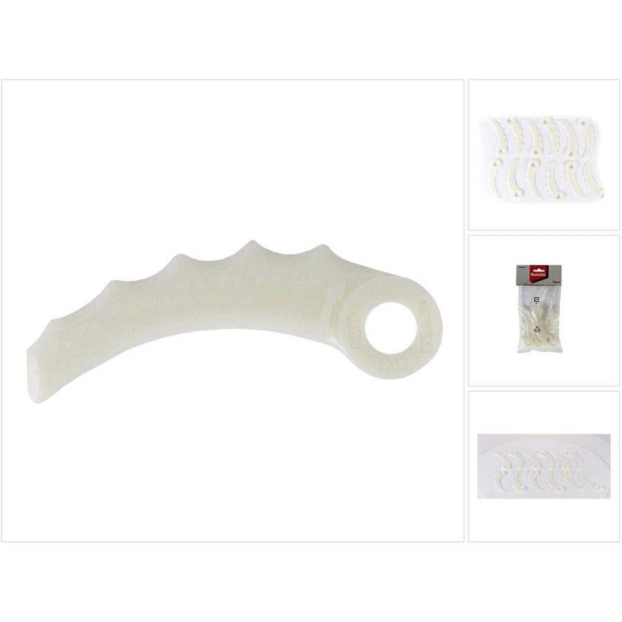 Set Lame de Rezerva 198426-9 din Plastic pentru Cap de Motocoase 12 Bucati Alb