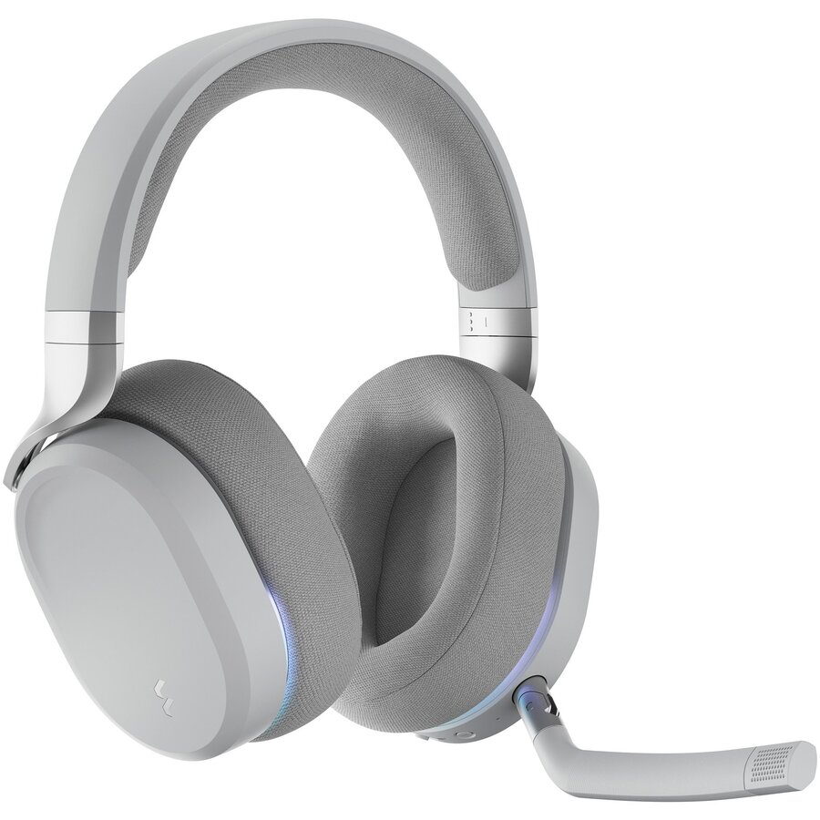 Casti Gaming Scape Light (FD-HS-SCA1-02) Wireless Bluetooth Microfon Detasabil Iluminare RGB Alb/Gri