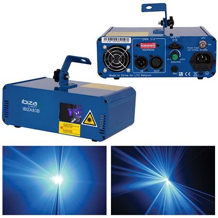 Laser 80MW 10x Canale DMX Albastru