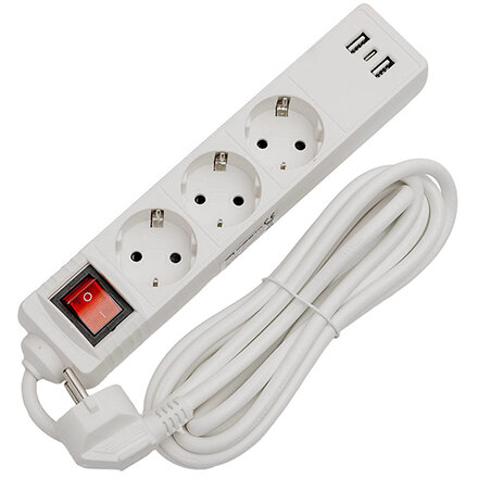 Prelungitor FL3G15W 3 Prize 1.5m White