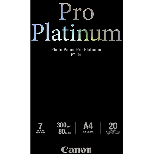 Hartie fotogr. Canon PT101 Pro Platinum Photo | 300g | A4 | 20 de foi