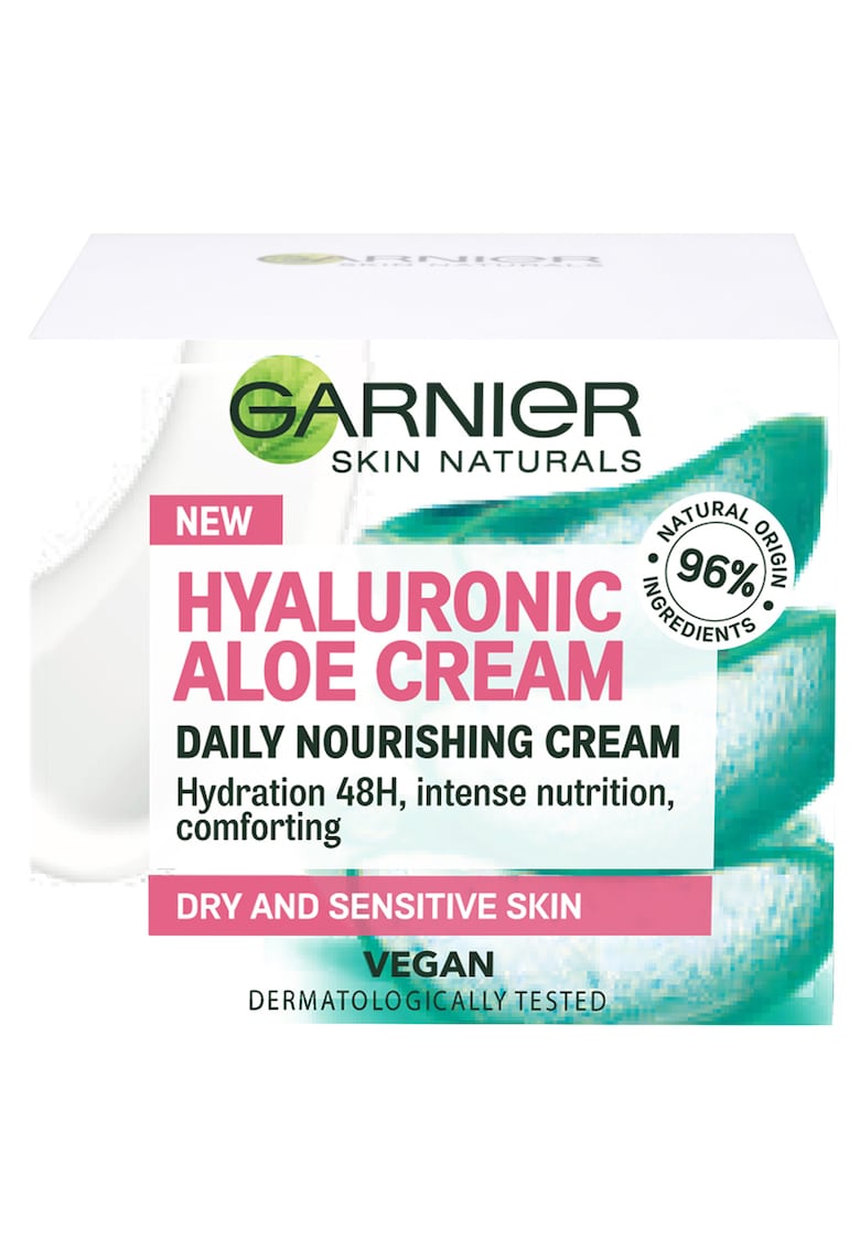 Crema hidratanta de zi  cu acid hialuronic si aloe vera pentru ten uscat si sensibil - 50 ml