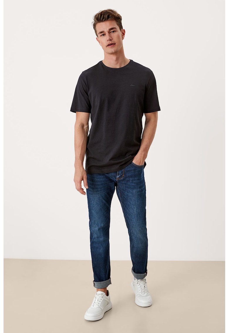 Tricou regular fit de bumbac - Negru/Gri