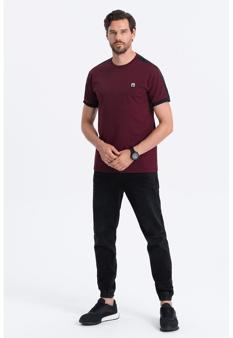 Tricou cu decolteu rotund - Visiniu
