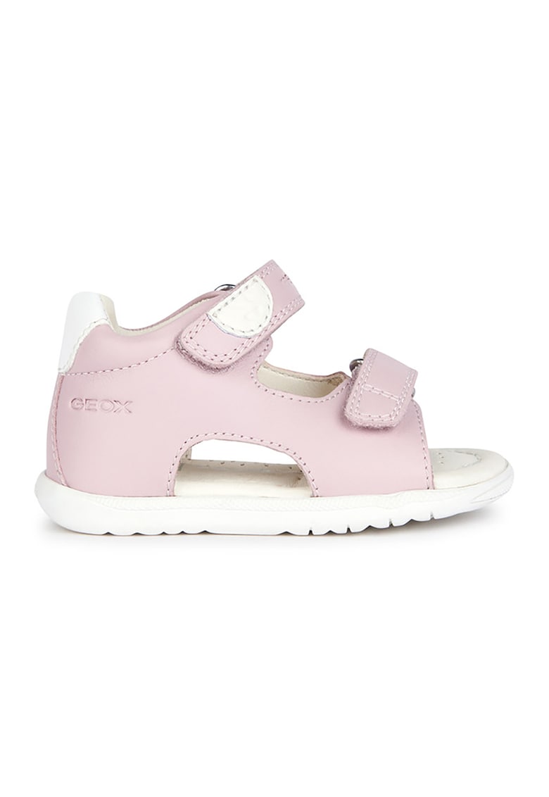 Sandale din piele si piele ecologica - Roz pastel