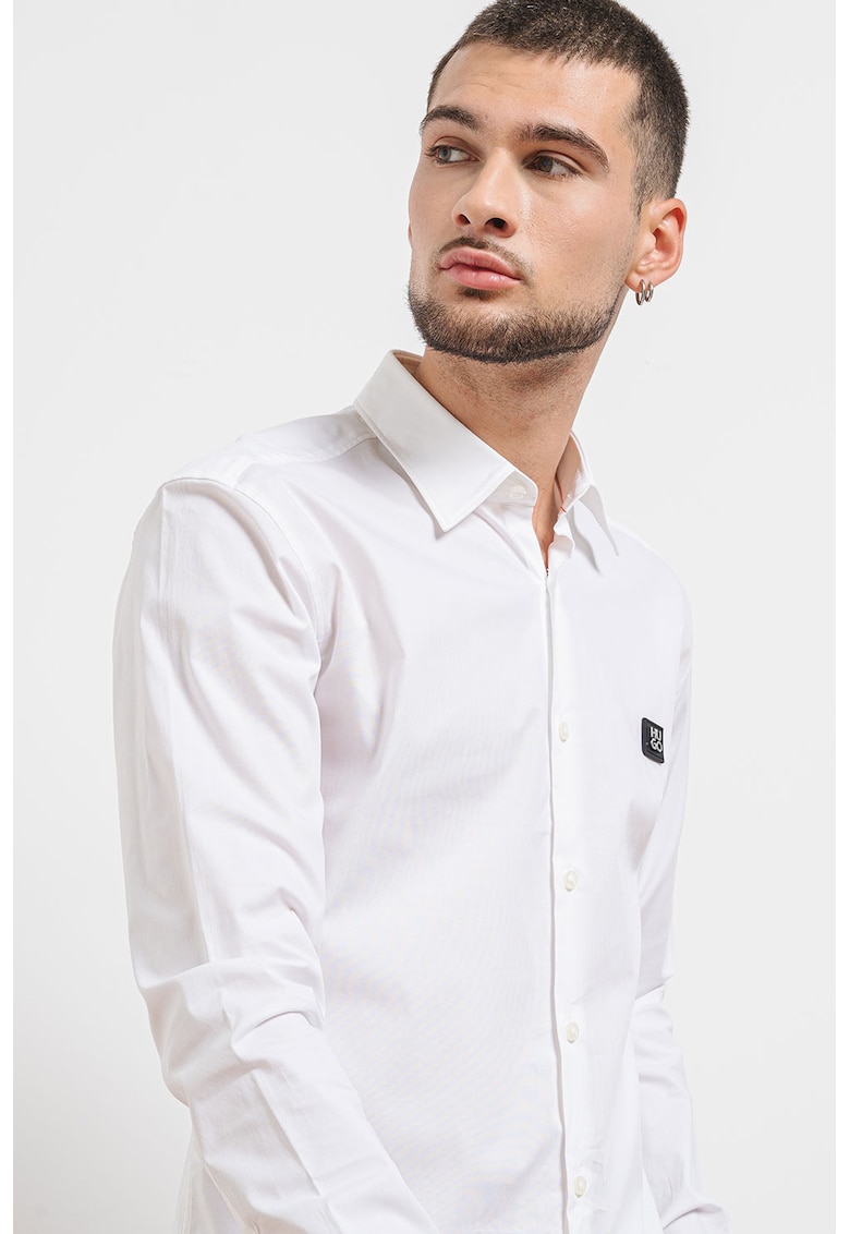 Camasa slim fit Ermo - Alb optic