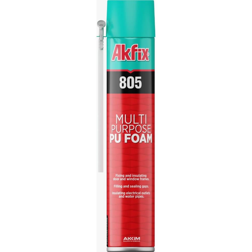 Spuma poliuretanica multifunctionala 805 PU Foam, aplicare cu pai, Akfix, 300 ml