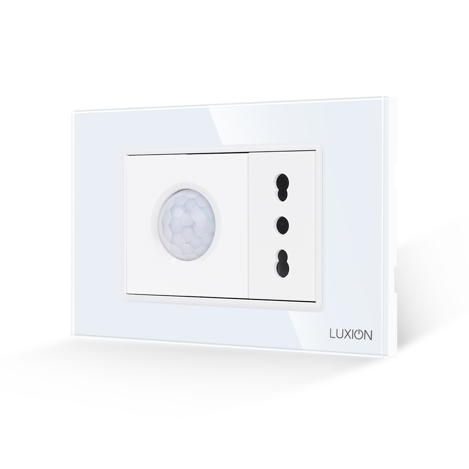 Senzor de Miscare 2M si Priza Ingusta LUXION cu Rama din Sticla, Standard Italian, 3M