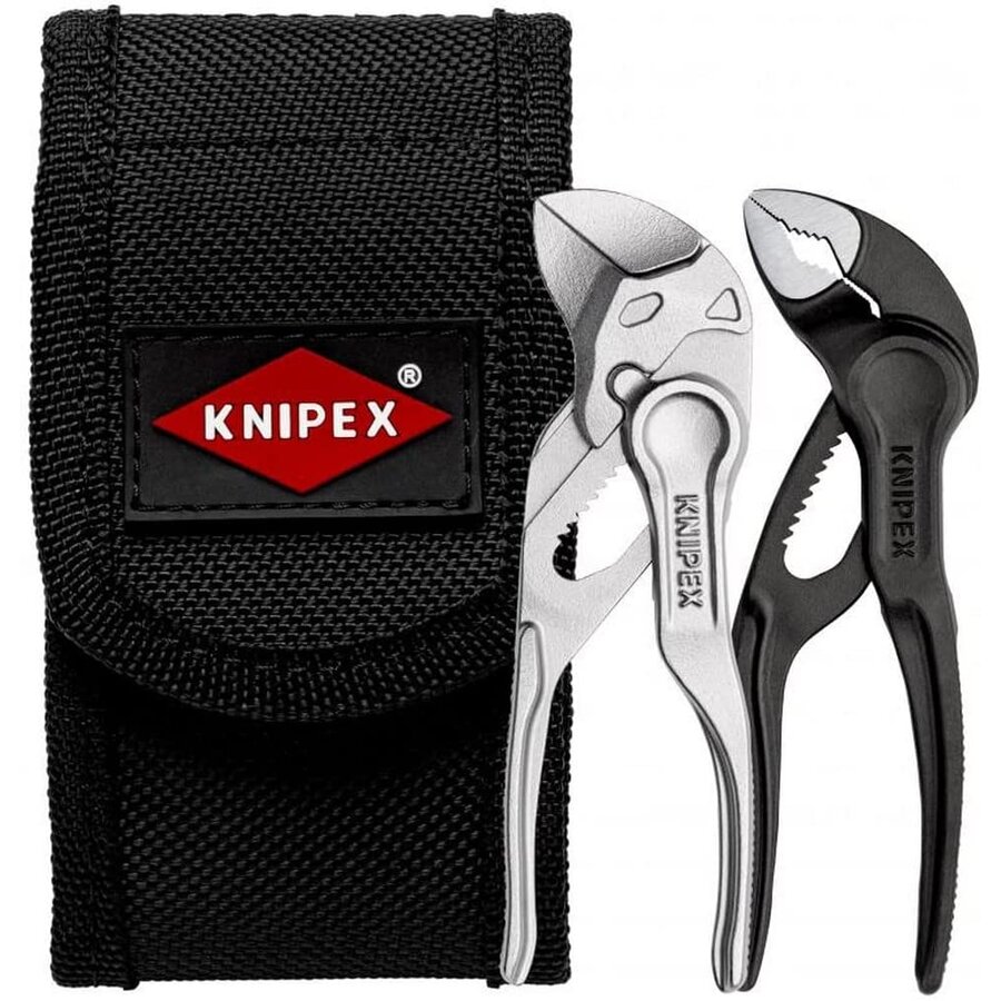 pliers set XS with bag, 2 pieces (black, in tool belt bag)