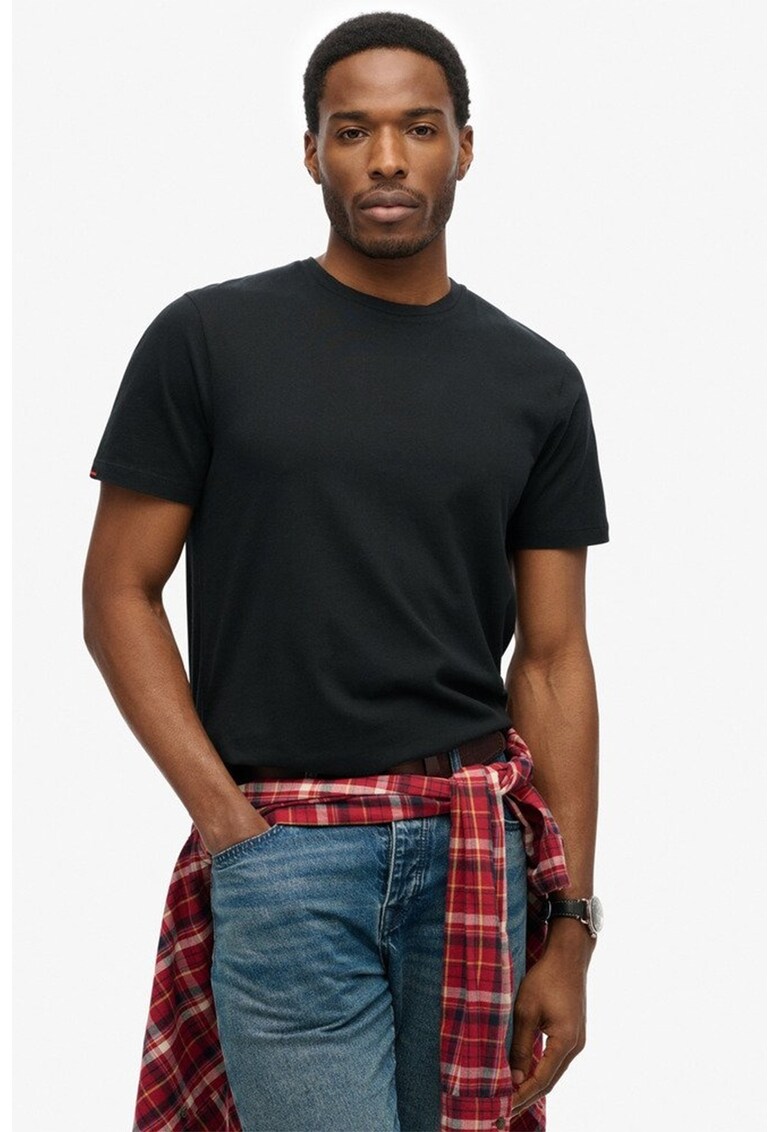 Tricou din bumbac Classic Essential - Negru