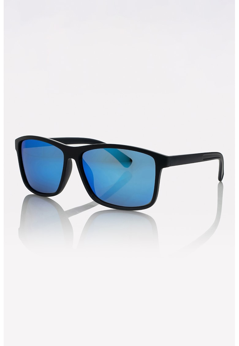 Ochelari de soare unisex cu lentile oglinda - Negru