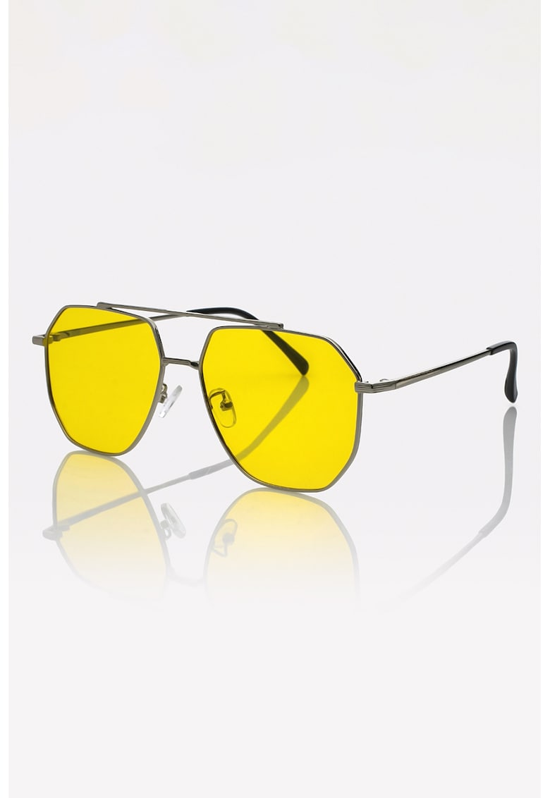 Ochelari de soare aviator unisex cu lentile polarizate - Argintiu