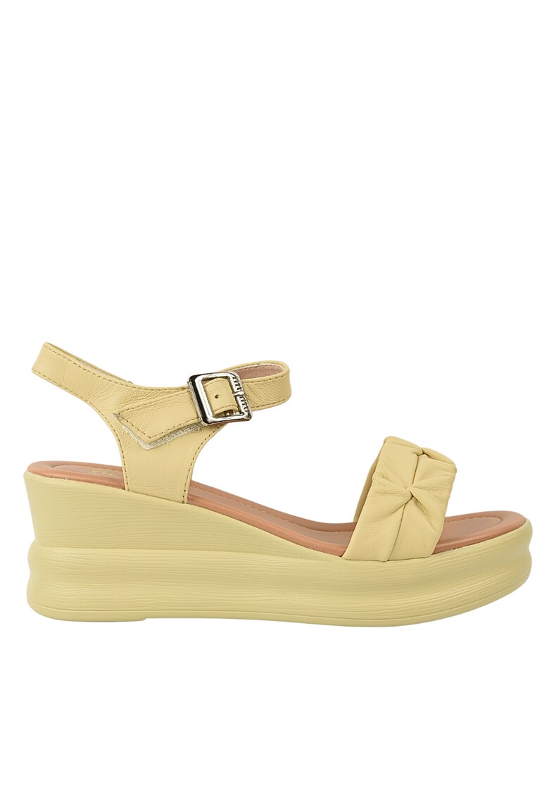 Sandale casual - dama -  2718 galben - piele naturala - platforma - Galben