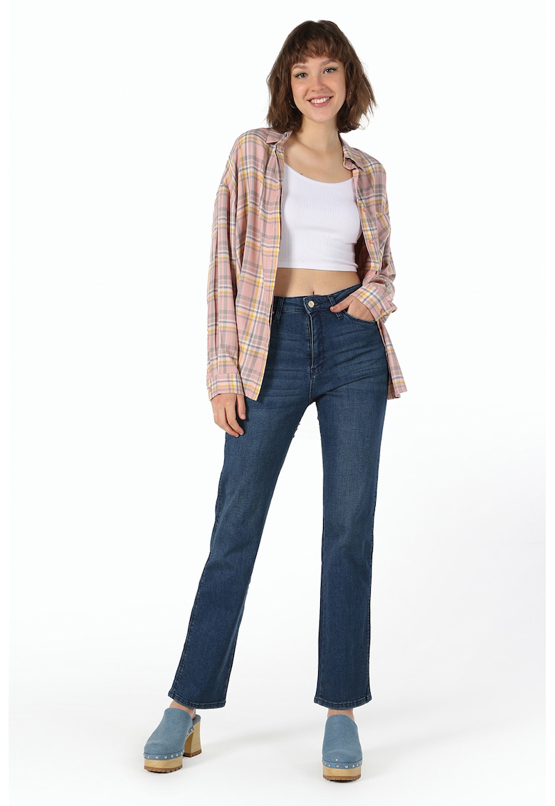 Blugi regular fit cu talie medie Mila 792 - Bleumarin
