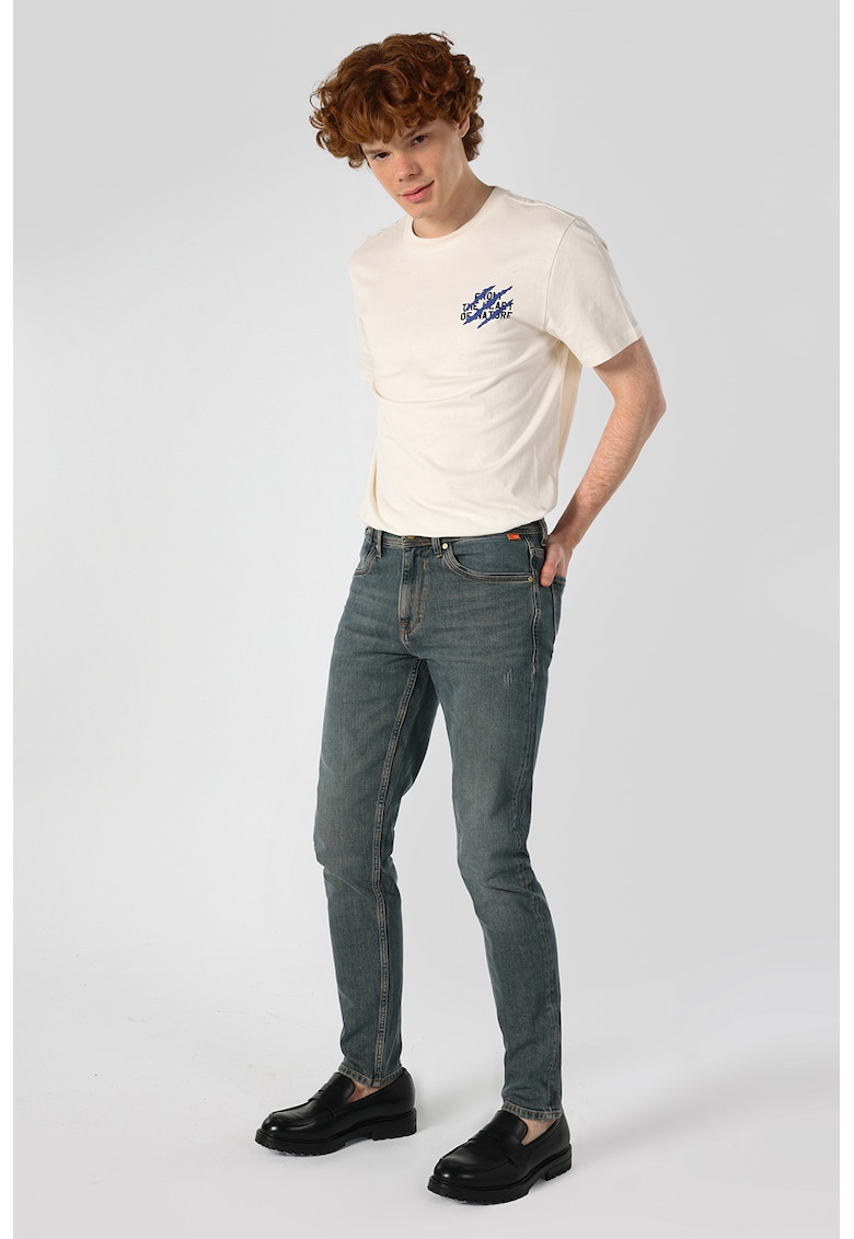 Blugi slim fit 041 Danny - Albastru prafuit
