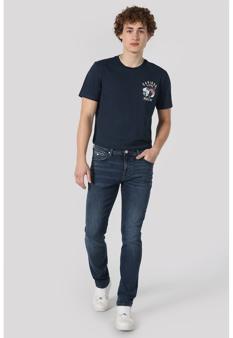 Oferte la Blugi regular fit cu talie medie - Bleumarin