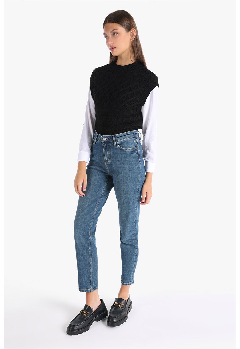 Blugi slim fit Carla 703 - Albastru inchis