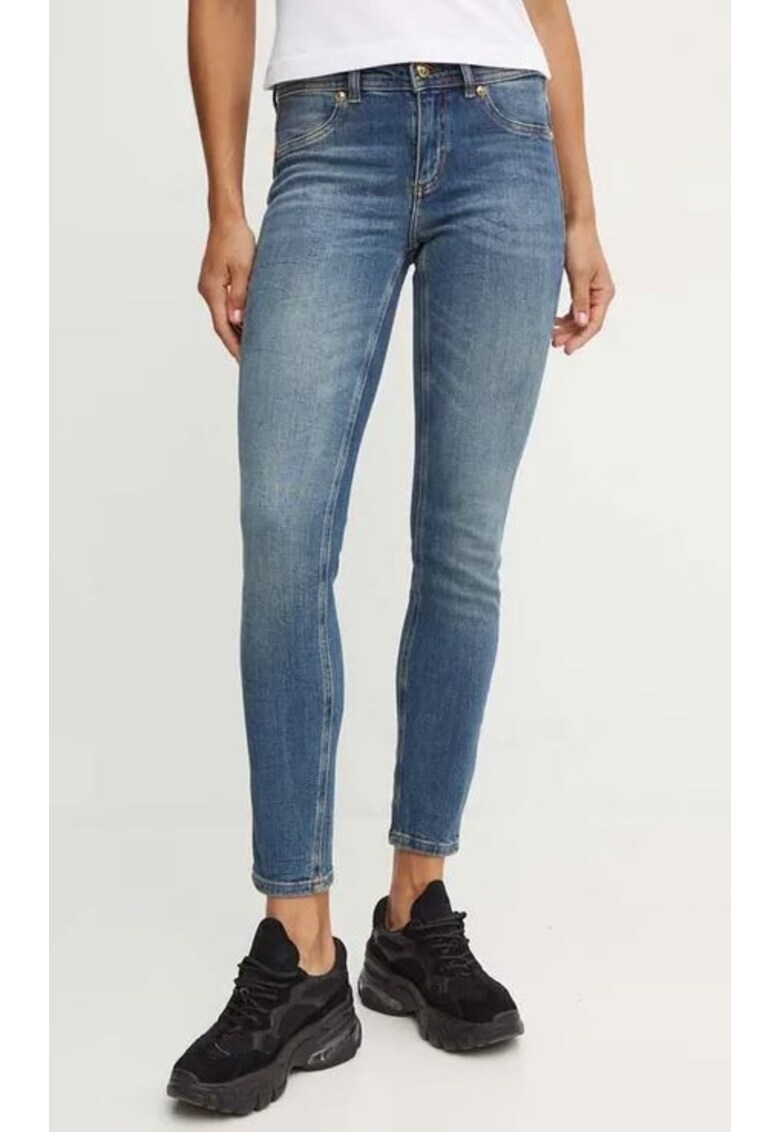 Blugi skinny cu aspect decolorat