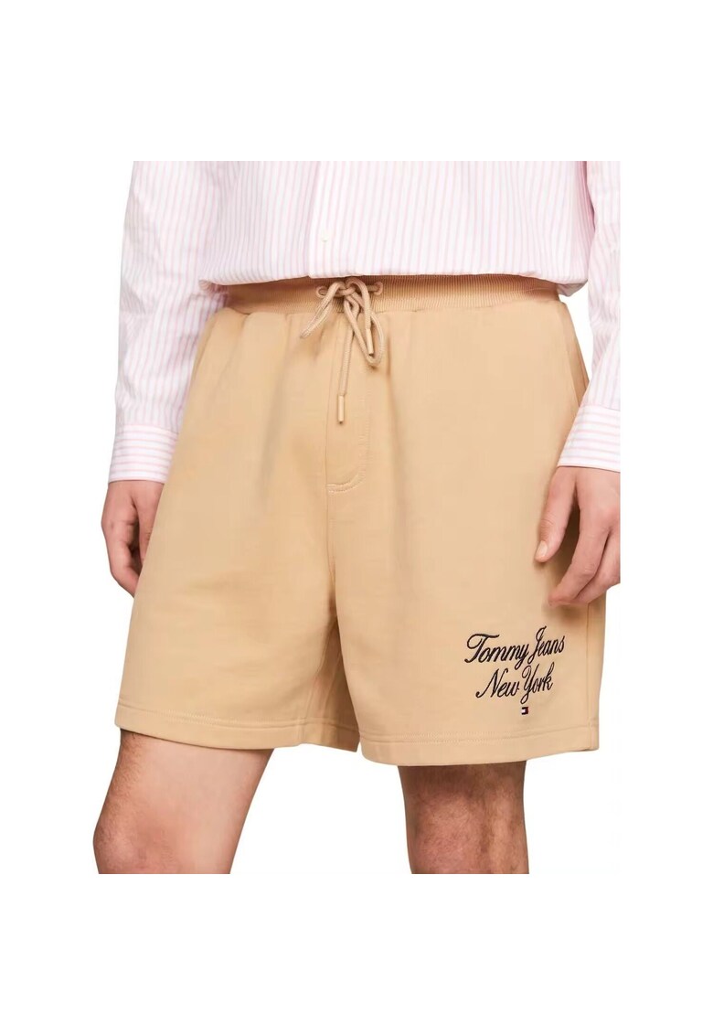 Pantaloni scurti cu logo din bumbac