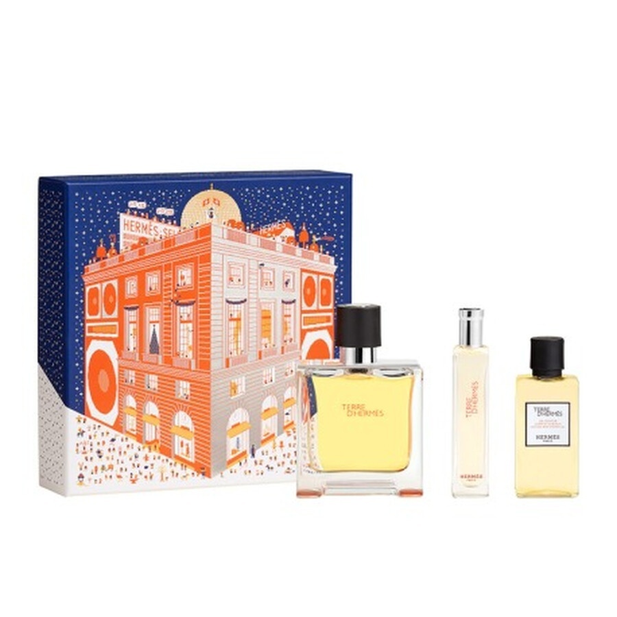 Oferte la Set Cadou Hermes Terre D'Hermes Apa de Parfum 75 ml + Gel de dus, 40 ml + Apa de Parfum, 15 ml