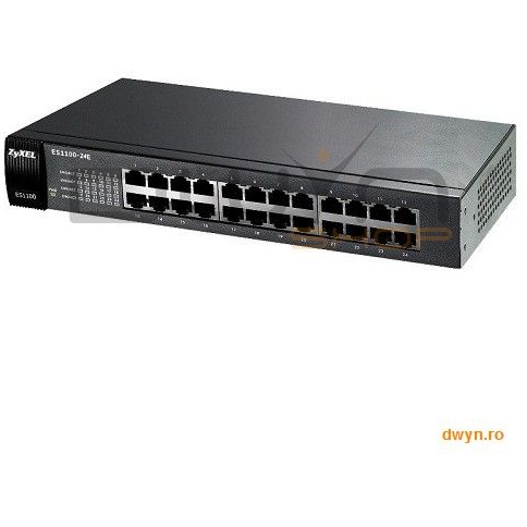 24-port 10/100Mbps Ethernet switch, Green (802.3az), Fanless, desktop